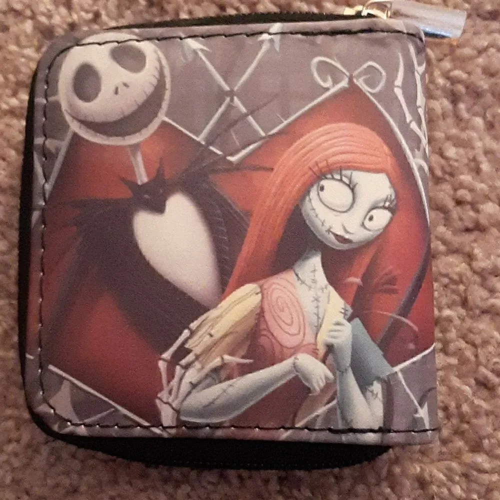 NWOT  Nightmare Before Christmas short wallet with zippered closure.